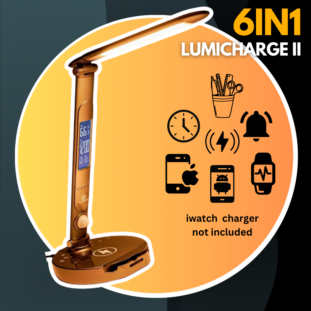 LumiCharge II | Premium Desk Lamp with Universal Phone Charger by Lumicharge